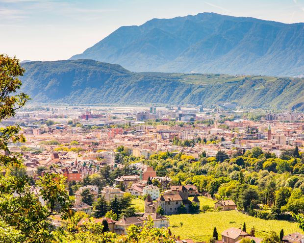 vista su Bolzano dall'alto